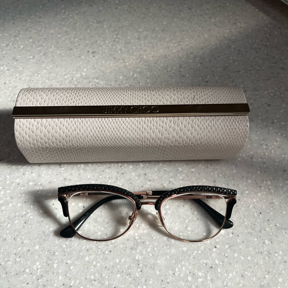 Jimmy Choo Black and Gold Glasses